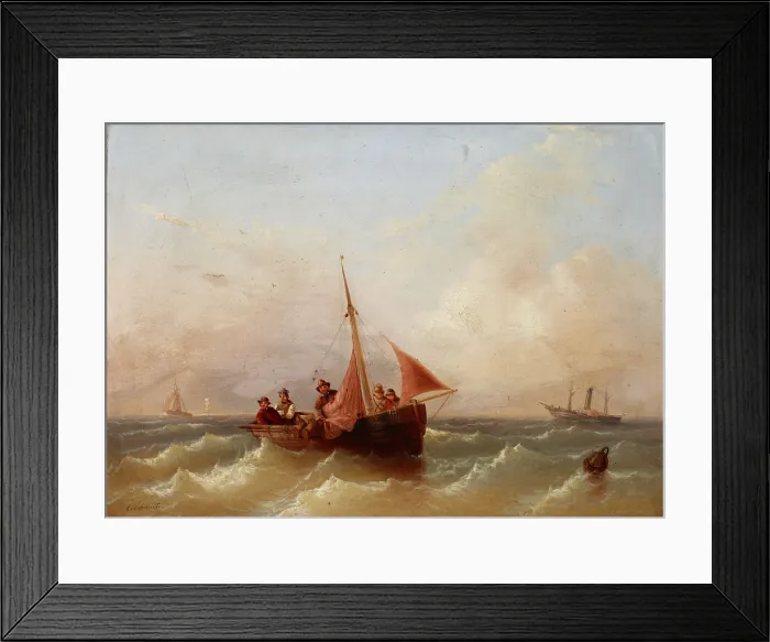 Framed Print : Seascape, 2nd quarter of 19th century. Creator: Eduard Schmidt Framed Print : Seascape, 2nd quarter of 19th century. Creator: Eduard Schmidt