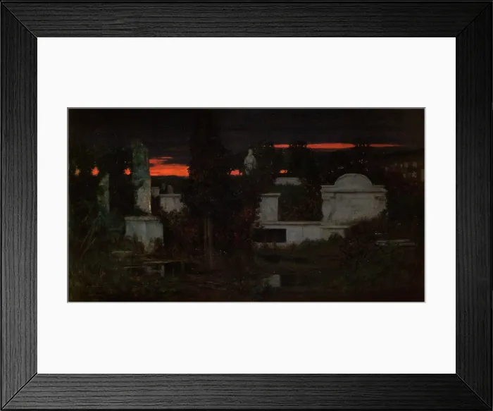Framed Print : Italian Cemetery at Dusk, 1880. Creator: Adam Chmielowski Framed Print : Italian Cemetery at Dusk, 1880. Creator: Adam Chmielowski