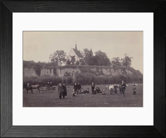 Framed Print : View of the structure and surroundings of Church of St James the Apostle, Optowiec, between 1900-10. Creator: Unknown Framed Print : View of the structure and surroundings of Church of St James the Apostle, Optowiec, between 1900-10. Creator: Unknown