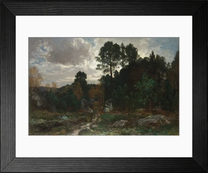 Framed Print : Solitary Walk at Fontainebleau, 1886. Creator: Wladyslaw Ciesielski Framed Print : Solitary Walk at Fontainebleau, 1886. Creator: Wladyslaw Ciesielski