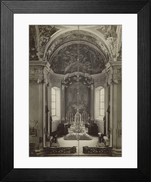 Framed Print : Parish Church of the Corpus Christi - presbytery with main altar retable, Nyasvizh, around 1930. Creator: Boleslaw Tauroginski