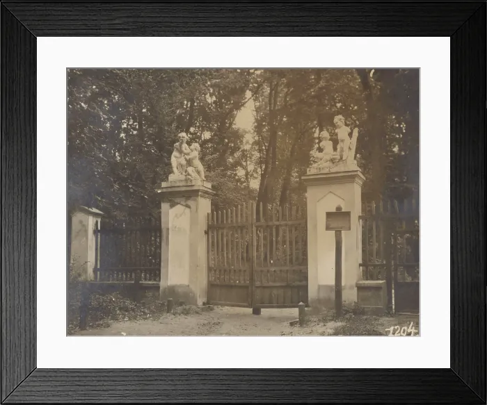 Framed Print : Palace and Park Complex - park gate, Czartoryski, Pulawy, 1919. Creator: Juliusz Klos