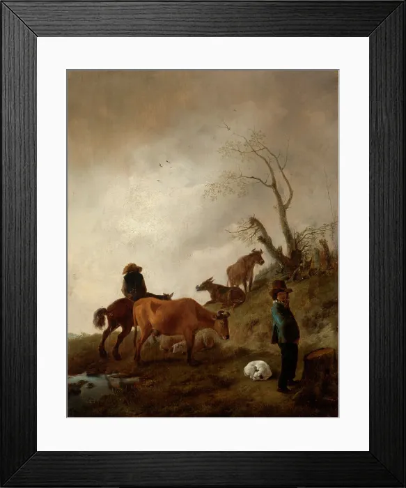 Framed Print : Cattle in Pasture, c1650. Creator: Pieter Wouwerman Framed Print : Cattle in Pasture, c1650. Creator: Pieter Wouwerman
