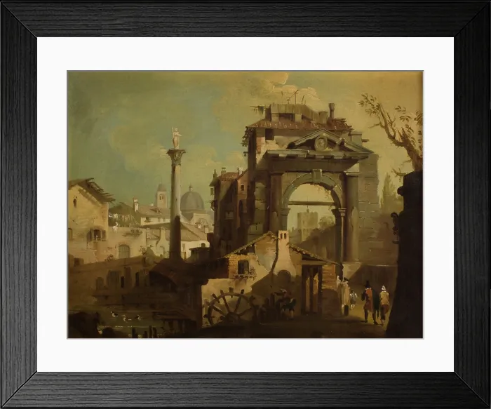 Framed Print : View of an Italian City, 18th century. Creator: Francesco Guardi Framed Print : View of an Italian City, 18th century. Creator: Francesco Guardi