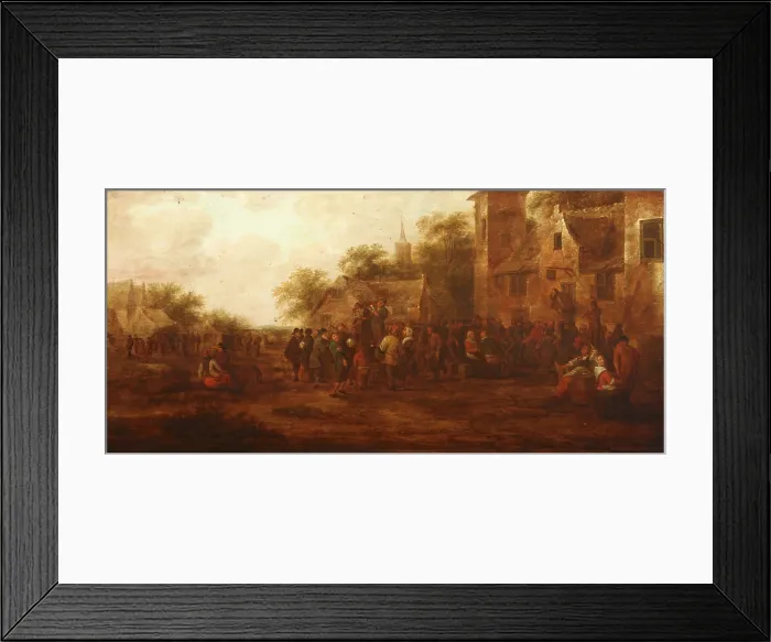 Framed Print : Meeting in Front of the Tavern, 2nd half of 17th century. Creator: Klaes Molenaer Framed Print : Meeting in Front of the Tavern, 2nd half of 17th century. Creator: Klaes Molenaer