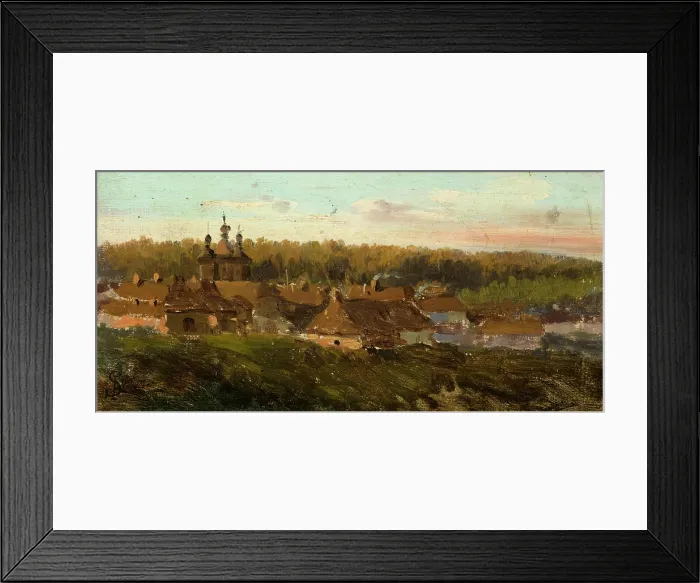 Framed Print : Volhynian Village, c1864. Creator: Jozef Szermentowski Framed Print : Volhynian Village, c1864. Creator: Jozef Szermentowski