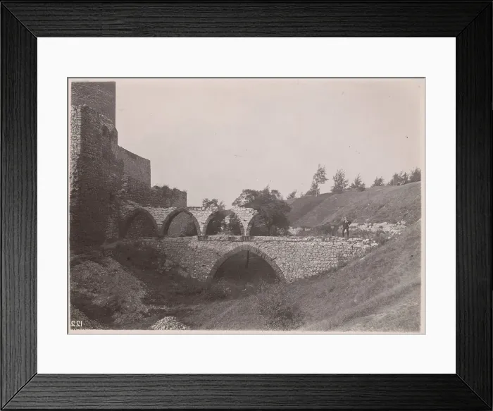 Framed Print : Castle - ruins of the two-storey arcade bridge, Bedzin, 1924. Creator: A Karczewski Framed Print : Castle - ruins of the two-storey arcade bridge, Bedzin, 1924. Creator: A Karczewski