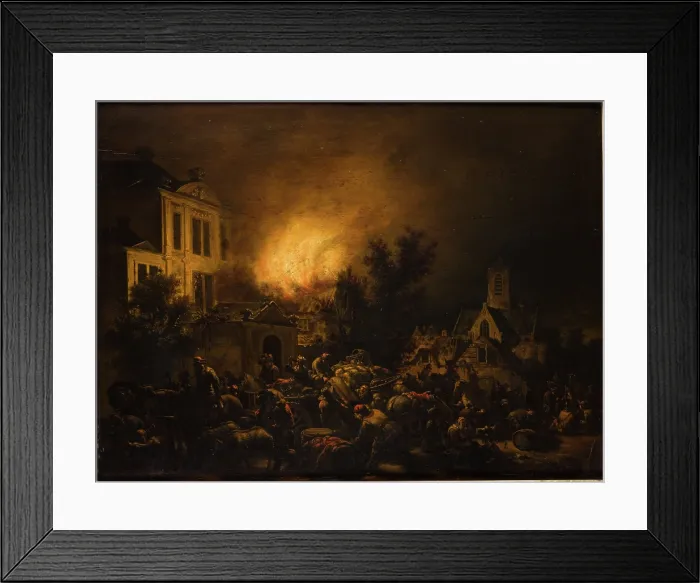 Framed Print : Fire in the City-Palace in the Fire, between 1654-1664. Creator: Egbert van der Poel Framed Print : Fire in the City-Palace in the Fire, between 1654-1664. Creator: Egbert van der Poel