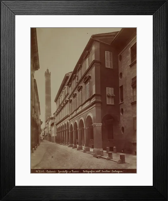Framed Print : Gandolfi and Lucini Palaces, Bologna, between 1880-1890. Creator: Emilia Framed Print : Gandolfi and Lucini Palaces, Bologna, between 1880-1890. Creator: Emilia