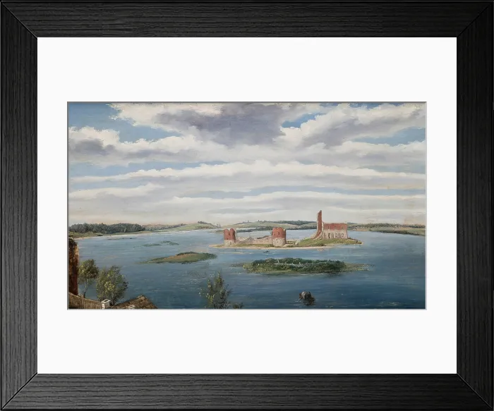 Framed Print : Ruins of the Castle on the Trakai Lake (Lake Galve), 1853. Creator: Wincenty Dmochowski Framed Print : Ruins of the Castle on the Trakai Lake (Lake Galve), 1853. Creator: Wincenty Dmochowski