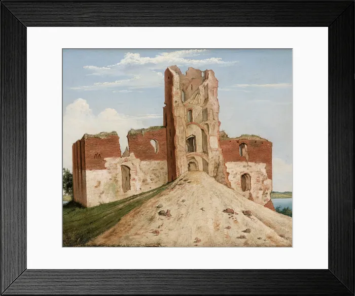 Framed Print : View of the Castle at Troki (Trakai), 1854. Creator: Wincenty Dmochowski Framed Print : View of the Castle at Troki (Trakai), 1854. Creator: Wincenty Dmochowski