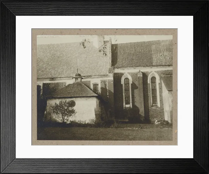 Framed Print : Church of St John the Baptist - fragment of the southern facade, Zawichost, 1915. Creator: Unknown