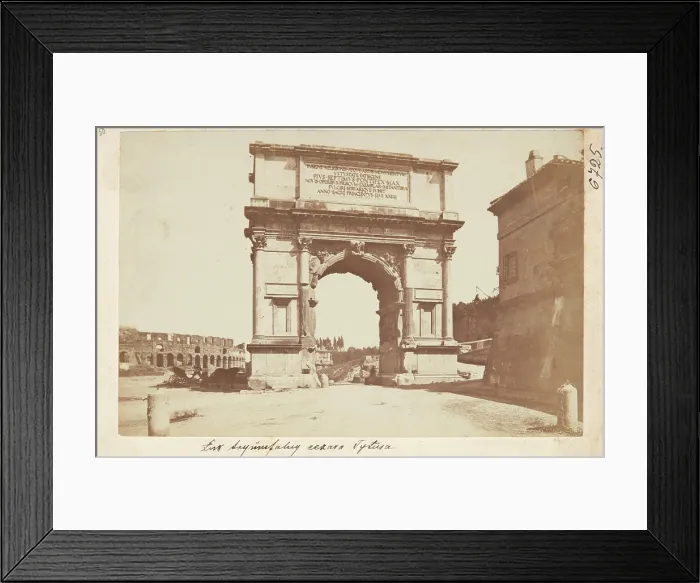 Framed Print : The Triumphal Arch of Emperor Titus from the northwest, Rome, between 1870-1880. Creator: Unknown Framed Print : The Triumphal Arch of Emperor Titus from the northwest, Rome, between 1870-1880. Creator: Unknown