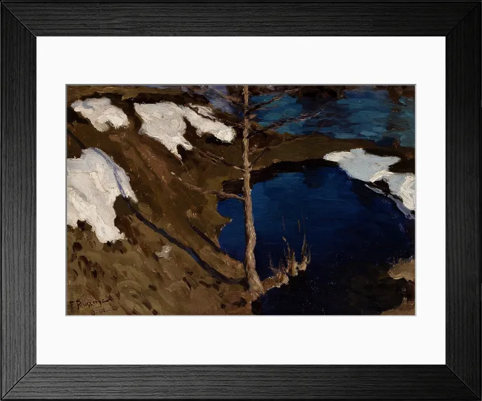 Framed Print : A stream in winter, 1900. Creator: Ferdynand Ruszczyc Framed Print : A stream in winter, 1900. Creator: Ferdynand Ruszczyc