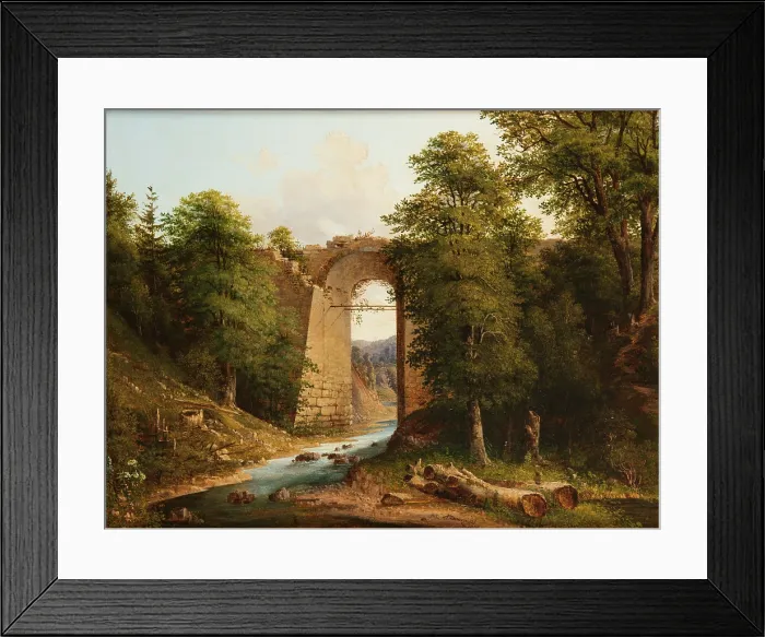 Framed Print : Bridge in Czerna, 1848. Creator: Aleksander Plonczynski