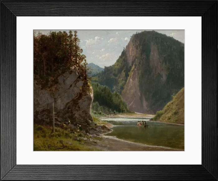 Framed Print : The Dunajec River in the Pieniny Mountains, 1868. Creator: Jozef Szermentowski