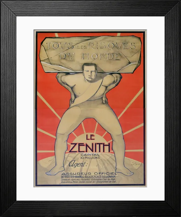 Framed Print : Le Zenith Assurances, 1920. Creator: Gonard, J. (active ca 1920) Framed Print : Le Zenith Assurances, 1920. Creator: Gonard, J. (active ca 1920)