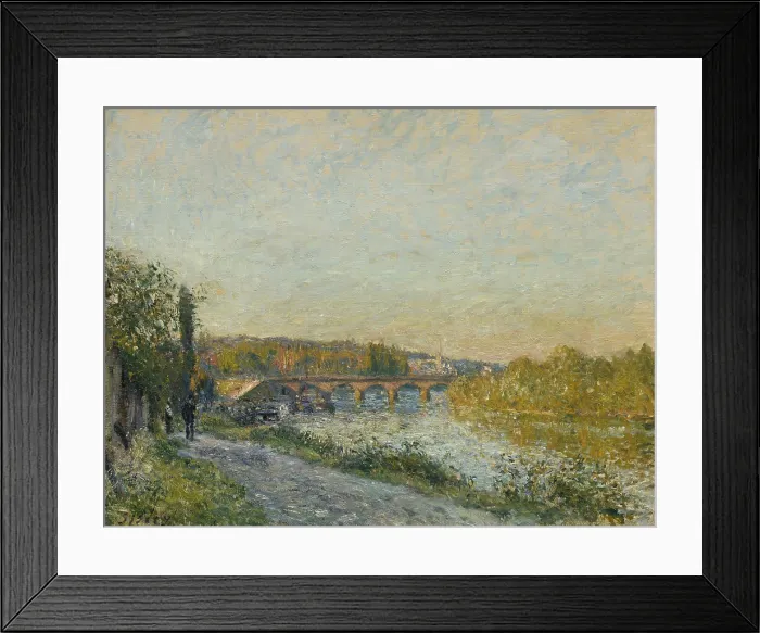 Framed Print : The Pont de Sevres at the end of the day, with the church of Saint-Cloud in the background, c1878. Creator: Sisley, Alfred (1839-1899) Framed Print : The Pont de Sevres at the end of the day, with the church of Saint-Cloud in the background, c1878. Creator: Sisley, Alfred (1839-1899)