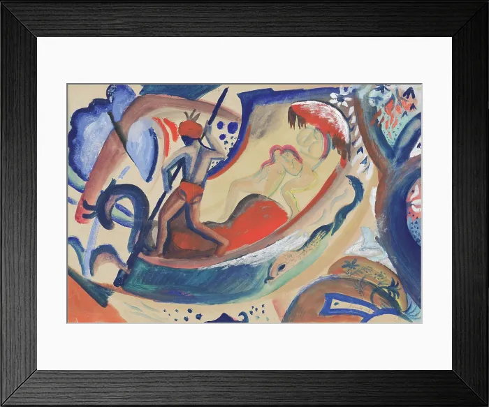 Framed Print : Naked girls in the boat, 1911. Creator: Macke, August (1887-1914) Framed Print : Naked girls in the boat, 1911. Creator: Macke, August (1887-1914)