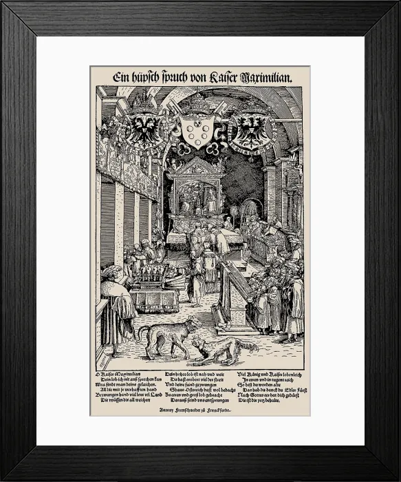 Framed Print : Maximilian I Hearing Mass, 1518. Creator: Weiditz, Hans, the Younger (1495-1536) Framed Print : Maximilian I Hearing Mass, 1518. Creator: Weiditz, Hans, the Younger (1495-1536)