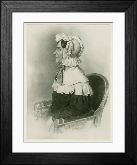 Framed Print : Portrait of Nannette Streicher (1769-1833), nee Stein, 1829. Creator: Krones, Ludwig (1785-1837) Framed Print : Portrait of Nannette Streicher (1769-1833), nee Stein, 1829. Creator: Krones, Ludwig (1785-1837)