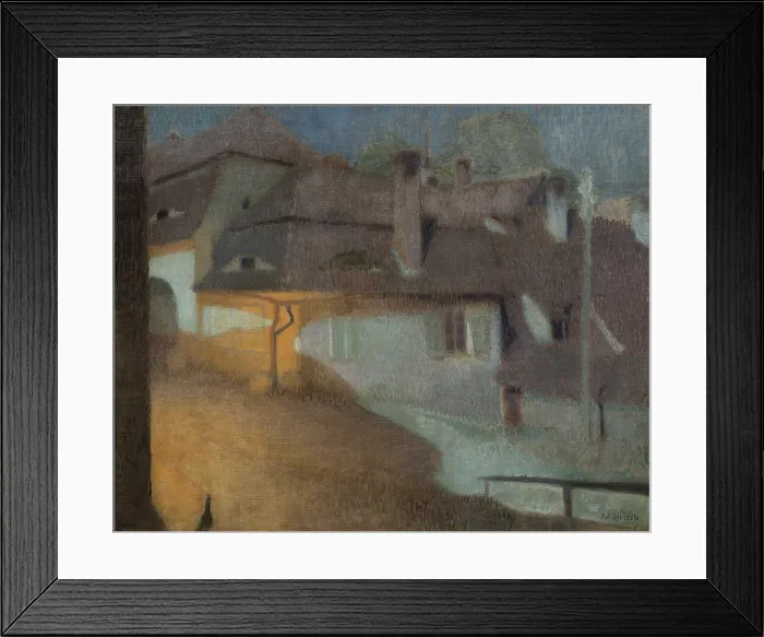 Framed Print : Village in the fog. Creator: Quittner, Rudolf (1872-1910) Framed Print : Village in the fog. Creator: Quittner, Rudolf (1872-1910)