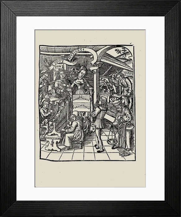 Framed Print : Typus Musices (The Musical Art). From: Aepitoma omnis philosophiae alias margarita phylosophica. Creator: Anonymous Framed Print : Typus Musices (The Musical Art). From: Aepitoma omnis philosophiae alias margarita phylosophica. Creator: Anonymous