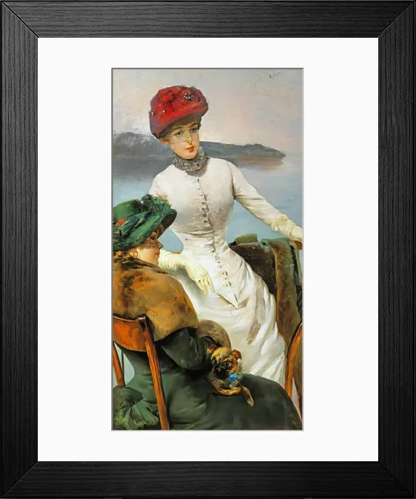 Framed Print : Due dame eleganti (Two elegant ladies), 1885. Creator: Corcos, Vittorio Matteo (1859-1933) Framed Print : Due dame eleganti (Two elegant ladies), 1885. Creator: Corcos, Vittorio Matteo (1859-1933)