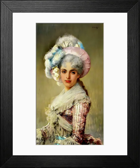 Framed Print : Lady in pink, 1888. Creator: Corcos, Vittorio Matteo (1859-1933) Framed Print : Lady in pink, 1888. Creator: Corcos, Vittorio Matteo (1859-1933)