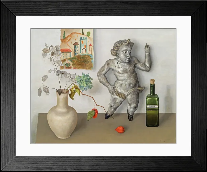 Framed Print : Still life with an angel, 1933. Creator: Wacker, Rudolf (1893-1939) Framed Print : Still life with an angel, 1933. Creator: Wacker, Rudolf (1893-1939)