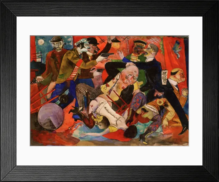 Framed Print : Attack at the brothel, 1919. Creator: Schlichter, Rudolf (1890-1955) Framed Print : Attack at the brothel, 1919. Creator: Schlichter, Rudolf (1890-1955)