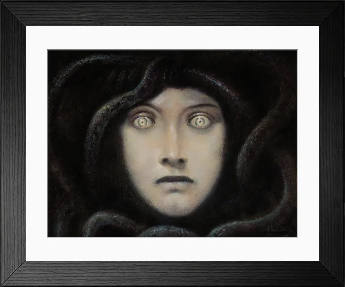 Framed Print : Head of Medusa, c1892. Creator: Stuck, Franz, Ritter von (1863-1928)