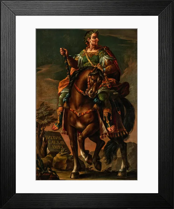 Framed Print : Emperor Julius Caesar on horseback. Creator: Stradanus (Straet, van der), Johannes, (Follower) Framed Print : Emperor Julius Caesar on horseback. Creator: Stradanus (Straet, van der), Johannes, (Follower)