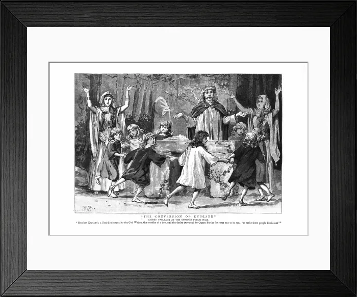 Framed Print : The Conversion of England, 1889. Creator: Macquoid, Percy (1852-1925) Framed Print : The Conversion of England, 1889. Creator: Macquoid, Percy (1852-1925)