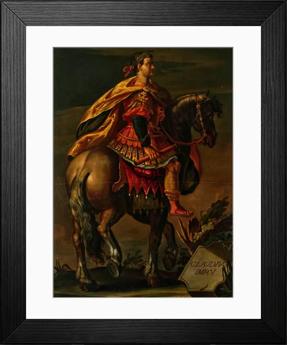 Framed Print : Emperor Claudius on horseback. Creator: Stradanus (Straet, van der), Johannes, (Follower) Framed Print : Emperor Claudius on horseback. Creator: Stradanus (Straet, van der), Johannes, (Follower)