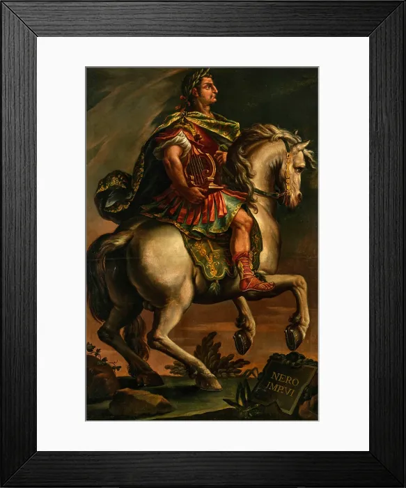 Framed Print : Emperor Nero on horseback. Creator: Stradanus (Straet, van der), Johannes, (Follower) Framed Print : Emperor Nero on horseback. Creator: Stradanus (Straet, van der), Johannes, (Follower)