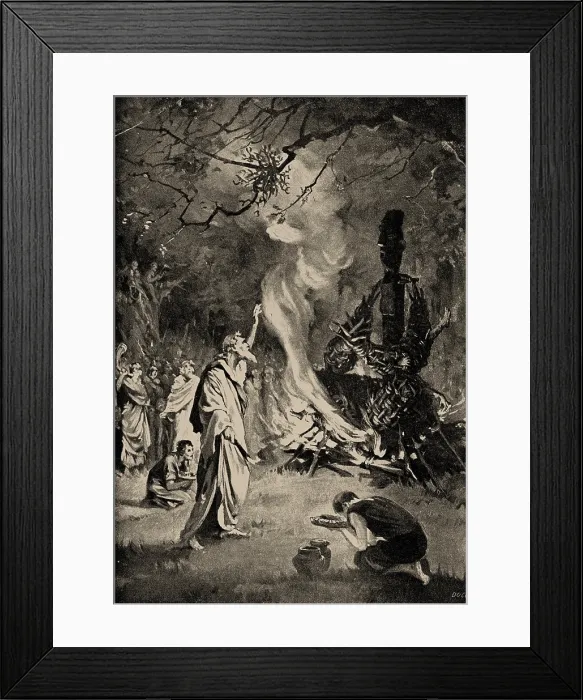 Framed Print : Human Sacrifice by Druids, c1910. Creator: Dovaston, Margaret (1884-1954) Framed Print : Human Sacrifice by Druids, c1910. Creator: Dovaston, Margaret (1884-1954)