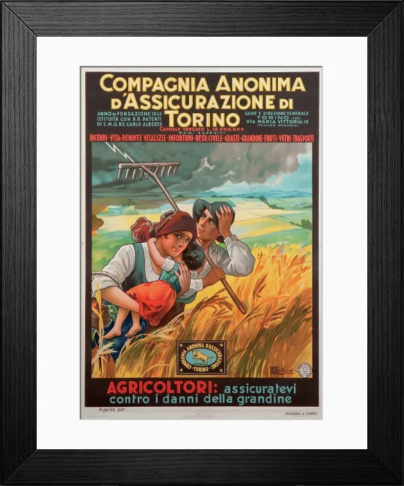 Framed Print : Toro Assicurazioni, 1934. Creator: Ballerio, Osvaldo (1870-1942) Framed Print : Toro Assicurazioni, 1934. Creator: Ballerio, Osvaldo (1870-1942)