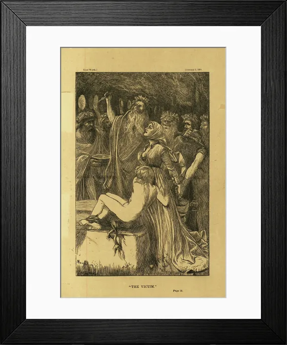 Framed Print : The Victim, 1868. Creator: Houghton, Arthur Boyd (1836-1875) Framed Print : The Victim, 1868. Creator: Houghton, Arthur Boyd (1836-1875)