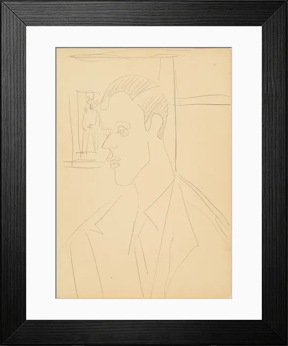 Framed Print : Portrait of Dr Max Huggeler, 1932-1934. Creator: Kirchner, Ernst Ludwig (1880-1938) Framed Print : Portrait of Dr Max Huggeler, 1932-1934. Creator: Kirchner, Ernst Ludwig (1880-1938)