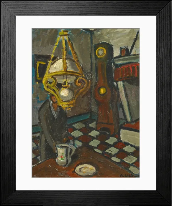 Framed Print : Interieur avec chandelier. Creator: Chabaud, Auguste (1882-1955) Framed Print : Interieur avec chandelier. Creator: Chabaud, Auguste (1882-1955)