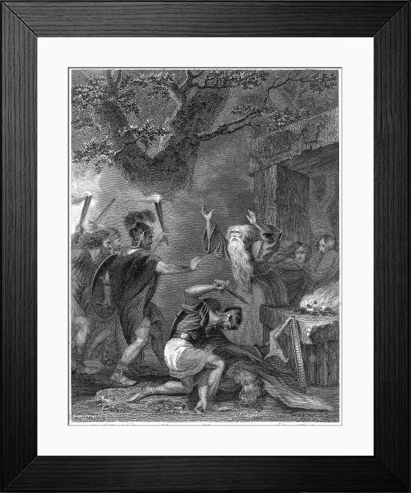 Framed Print : The massacre of the Druids under the command of Julius Caesar, 1838. Creator: Rogers, John (ca 1808-ca 1888) Framed Print : The massacre of the Druids under the command of Julius Caesar, 1838. Creator: Rogers, John (ca 1808-ca 1888)