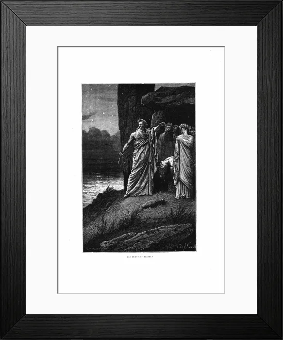 Framed Print : Les derniers druides (The Last Druids), 1883. Creator: Neuville, Alphonse Marie, de (1835-1885) Framed Print : Les derniers druides (The Last Druids), 1883. Creator: Neuville, Alphonse Marie, de (1835-1885)