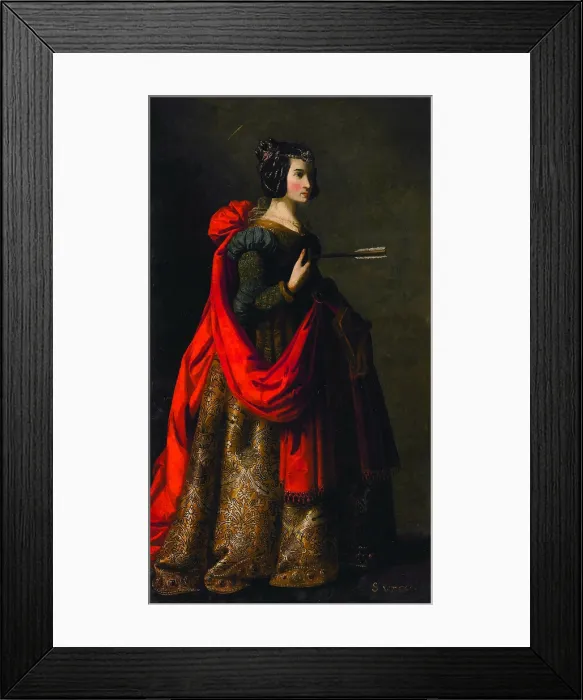 Framed Print : Saint Ursula, 1635. Creator: Zurbaran, Francisco, de (1598-1664) Framed Print : Saint Ursula, 1635. Creator: Zurbaran, Francisco, de (1598-1664)