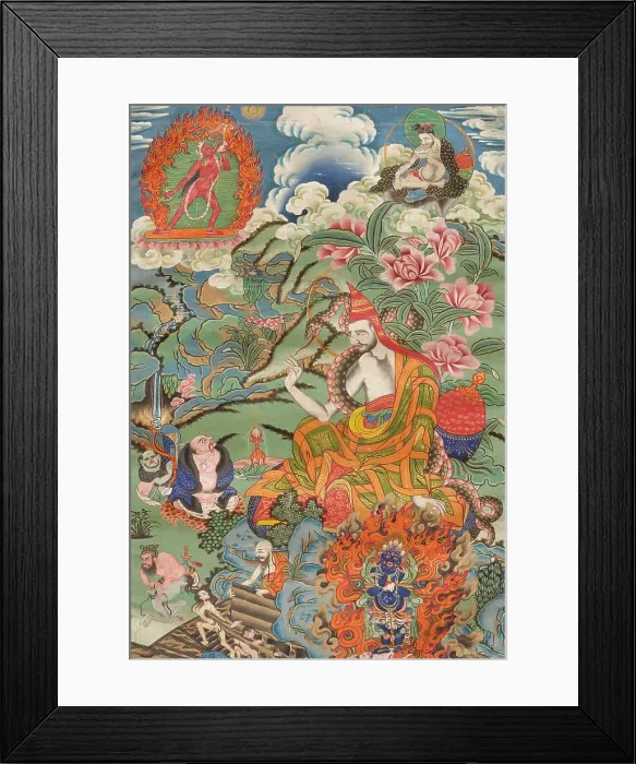 Framed Print : Thangka of Abhayakaragupta, 19th century. Creator: Tibetan culture Framed Print : Thangka of Abhayakaragupta, 19th century. Creator: Tibetan culture