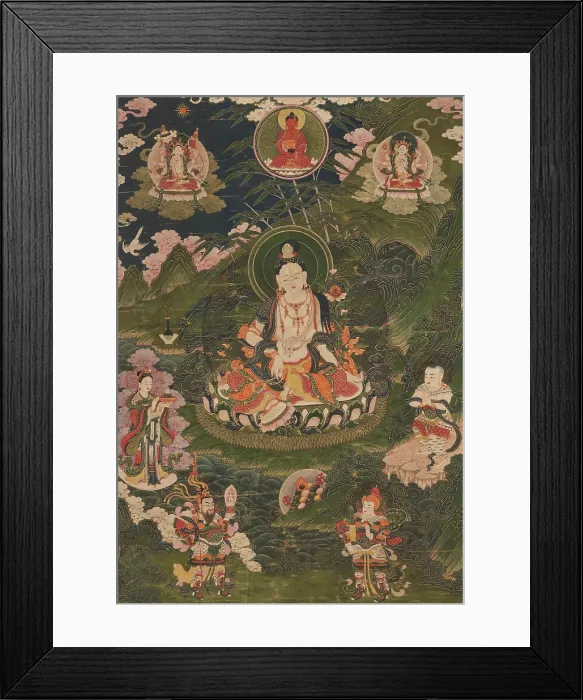 Framed Print : Thangka of the Avalokiteshvara, 18th century. Creator: Tibetan culture Framed Print : Thangka of the Avalokiteshvara, 18th century. Creator: Tibetan culture