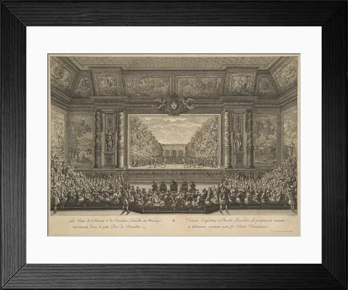 Framed Print : Les festes de l'Amour et de Bacchus, Comedie en musique representee dans le petit Parc de... 1678 Framed Print : Les festes de l'Amour et de Bacchus, Comedie en musique representee dans le petit Parc de... 1678
