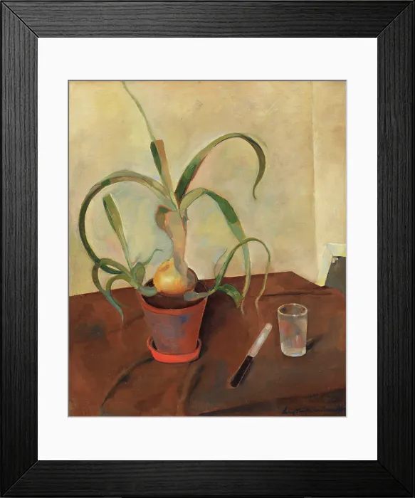 Framed Print : Still life with an onion plant, 1926. Creator: Nussbaum, Felix (1904-1944) Framed Print : Still life with an onion plant, 1926. Creator: Nussbaum, Felix (1904-1944)