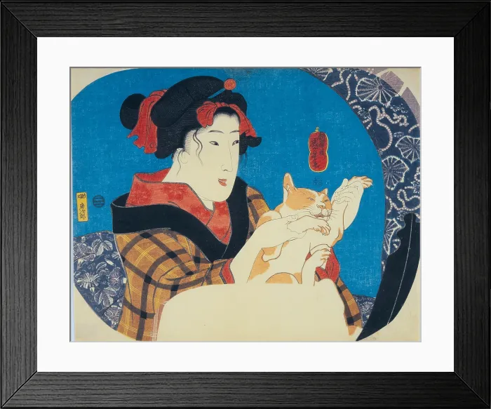 Framed Print : Girl Playing with Cat, c1845. Creator: Kuniyoshi, Utagawa (1797-1861) Framed Print : Girl Playing with Cat, c1845. Creator: Kuniyoshi, Utagawa (1797-1861)