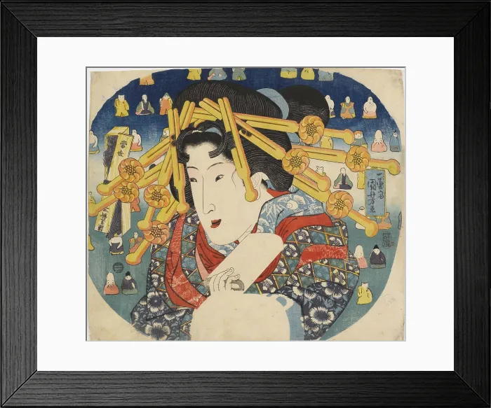 Framed Print : A courtesan, from the Series 'Three Hardships of Modern Women' (Tosei sanpukutsui), 1833. Creator: Kuniyoshi, Utagawa (1797-1861) Framed Print : A courtesan, from the Series 'Three Hardships of Modern Women' (Tosei sanpukutsui), 1833. Creator: Kuniyoshi, Utagawa (1797-1861)